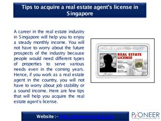 Tips to acquire a real estate agent's license in Singapore.pdf