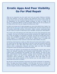 Erratic Apps And Poor Visibility Go For iPad Repair.docx