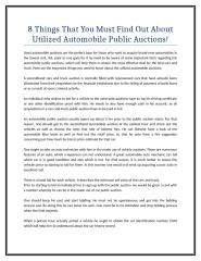 8 Things That You Must Find Out About Utilized Automobile Public Auctions!.doc